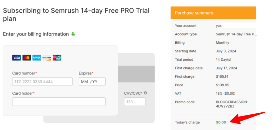 semrush pro coupon